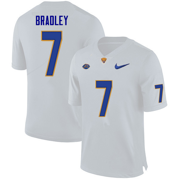 Men #7 Jaden Bradley Pitt Panthers College Football Jerseys Sale-White